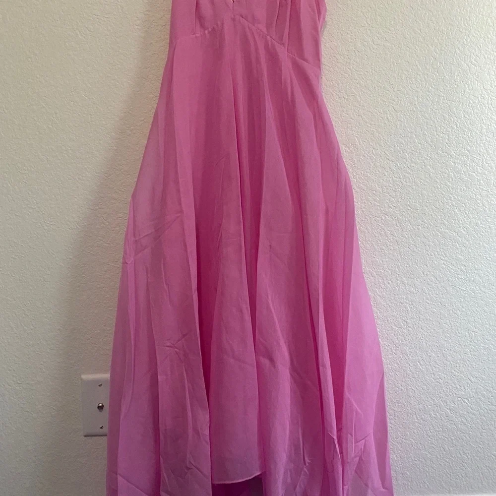 REBECCA TAYLOR Flamingo Pink Handkerchief Dress sz 12 NWT! - Picture 5 of 8